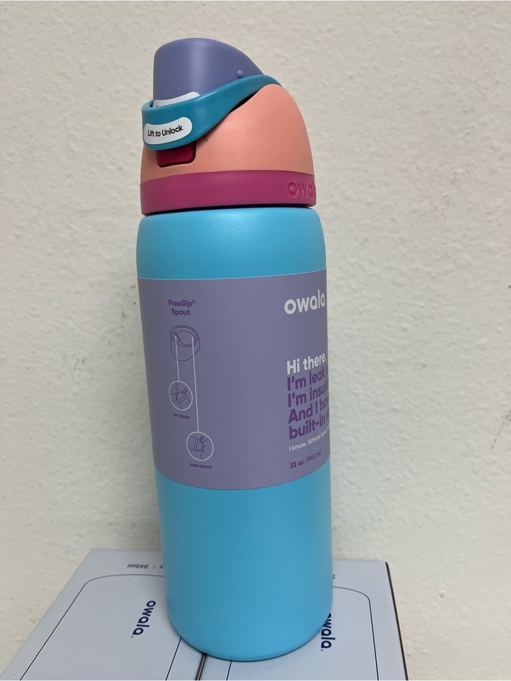 Owala Insulated Leak-Proof Water Bottle with Built-In Straw - Blue/Pink/Purple - Picture 2 of 7